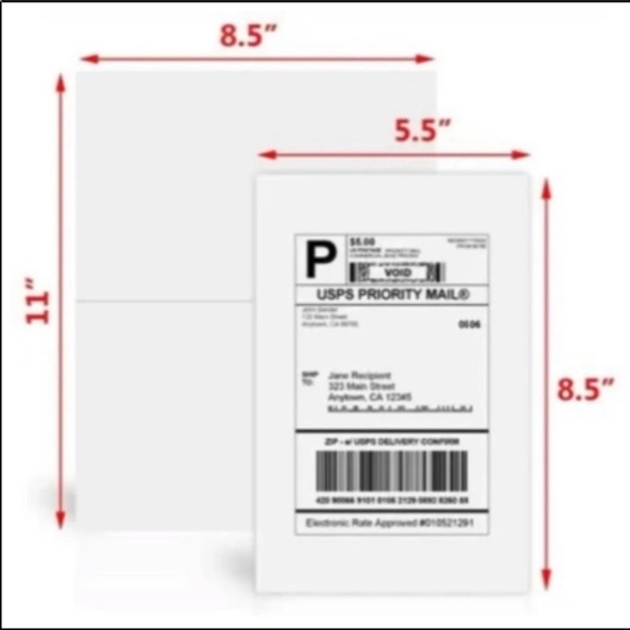 1000 INKJET/LASER SHIPPING LABELS half sheet - Picture 7 of 8